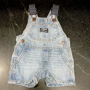 OshKosh B'Gosh Size 3M Hickory Stripe Remix Classic Shortall in Blue